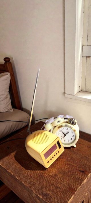 Lampada Space Age con Sveglia Vintage