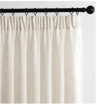 Juego 2 Cortinas Lino Translúcidas Beige