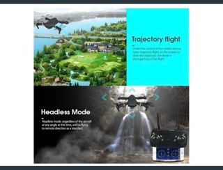 Dron plegable negro y dorado