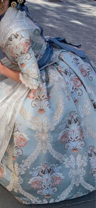 Tela Fallera Azul y Rosa