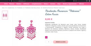 Pendientes flamenca rosa fucsia