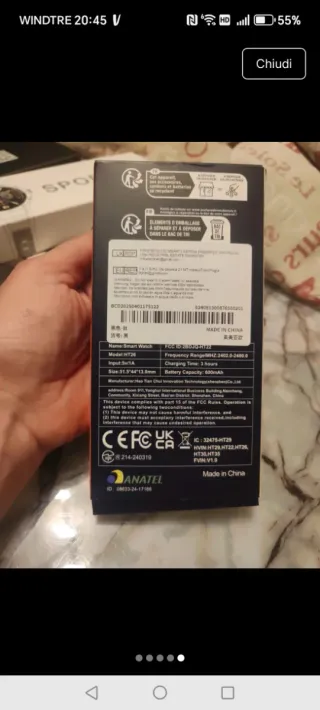 Smartwatch Nero e Arancione