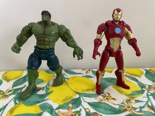 Set 2 Action Figure Marvel: Hulk & Iron Man