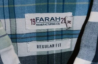 Camisa Farah cuadros azul y verde talla M