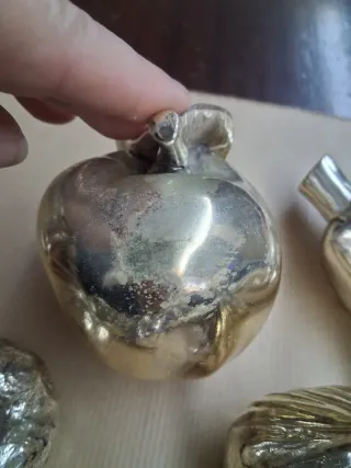 Lotto 9 pezzi frutta laminato argento