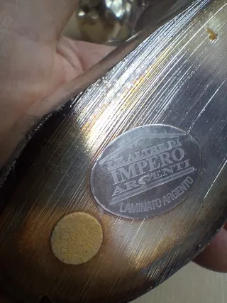 Lotto 9 pezzi frutta laminato argento