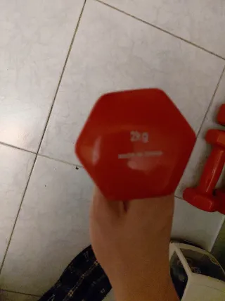 Lote de 5 pesas rojas