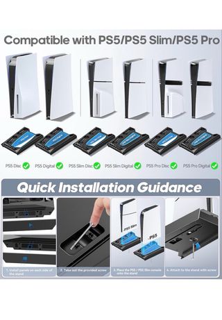 Soporte Carga PS5/Pro/Slim con Refrigeración