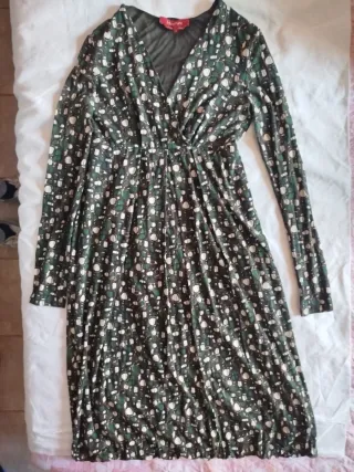 Max Mara Studio Abito V 42/M Verde/Marrone