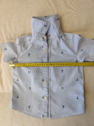 Camisa azul estampado anclas 18 meses