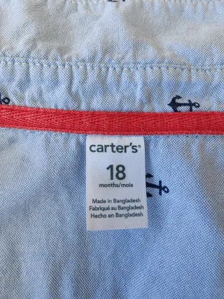 Camisa azul estampado anclas 18 meses