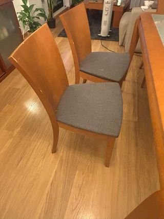 Mesa madera mas sillas y sillones