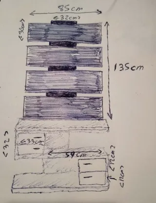 Mueble de entrada wengue con espejos