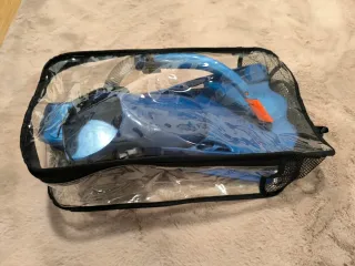 Aletas y tubo buceo infantil azul