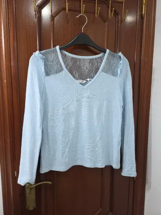 Jersey Naf Naf calado azul Talla S