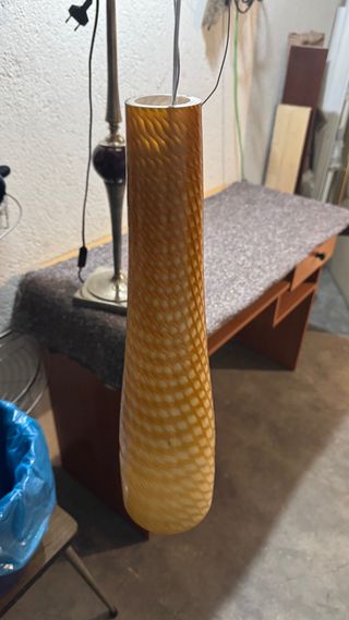 Lámpara colgante de cristal naranja