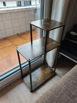 Mesa auxiliar madera y metal