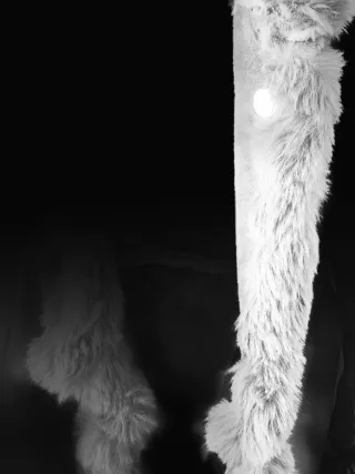 Abrigo imitación piel con pelo