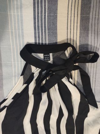 Vestido blanco y negro cuello halter - Nuevo -