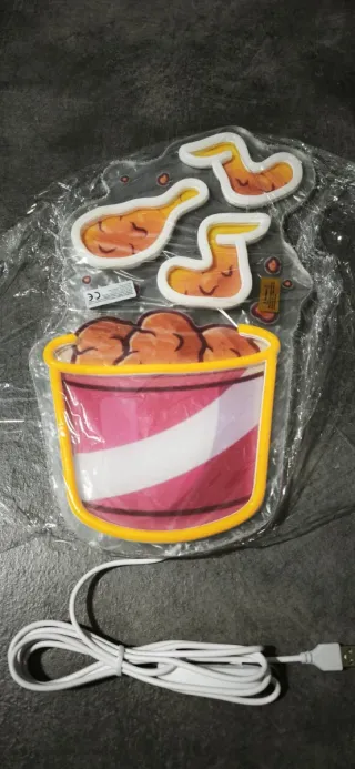 Lampada Neon LED "Fried Chicken Basket"