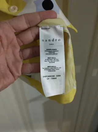 Camisa Sandro Manga Corta Estampada Flores M