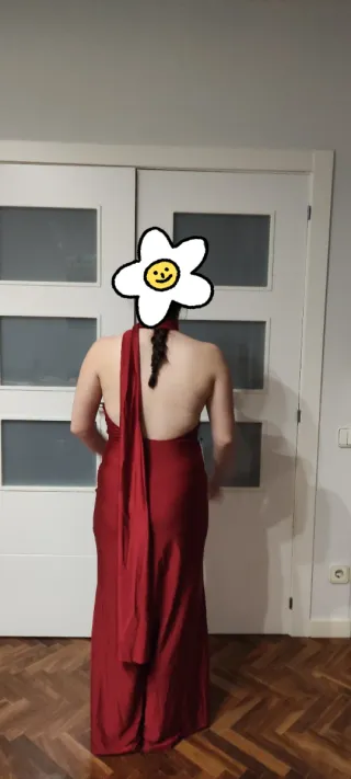 Vestido largo burdeos para fiesta