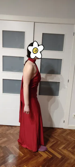 Vestido largo burdeos para fiesta