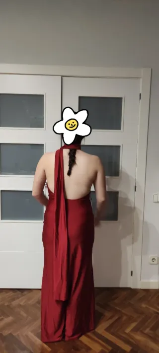 Vestido largo burdeos para fiesta