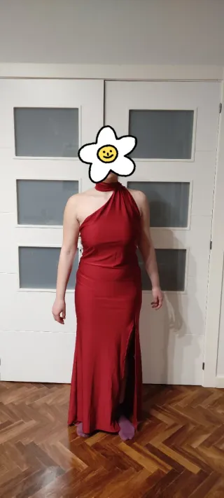 Vestido largo burdeos para fiesta