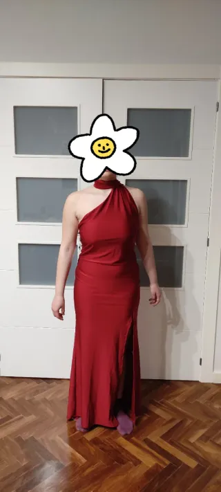 Vestido largo burdeos para fiesta