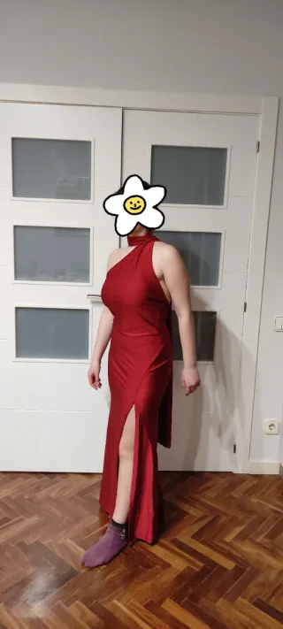 Vestido largo burdeos para fiesta