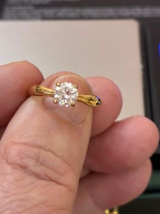 Anillo Oro 18k Diamante Natural 0.70Ct F/VS2