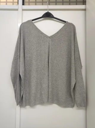 Jersey fino Zara perlas gris