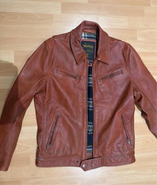 Cazadora de cuero Norton marrón