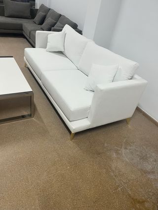 Sofá 3 plazas blanco tela NUEVO