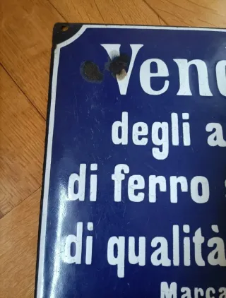 Targa smaltata Marca Leone anni '30