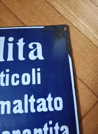 Targa smaltata Marca Leone anni '30