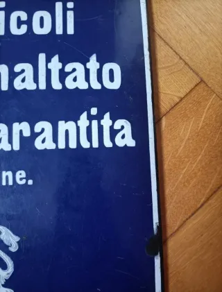 Targa smaltata Marca Leone anni '30