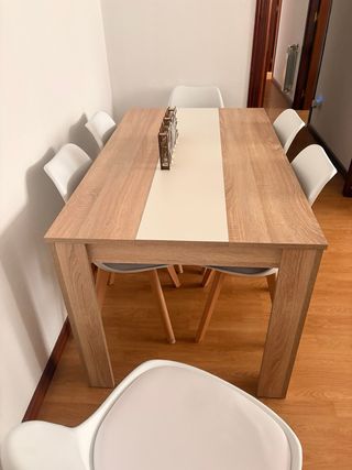 Mesa Comedor Nórdica + 6 Sillas