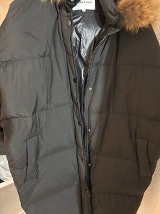 Bimba y Lola Chaquetón Negro Talla XS