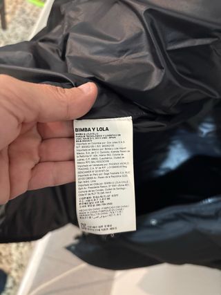 Bimba y Lola Chaquetón Negro Talla XS