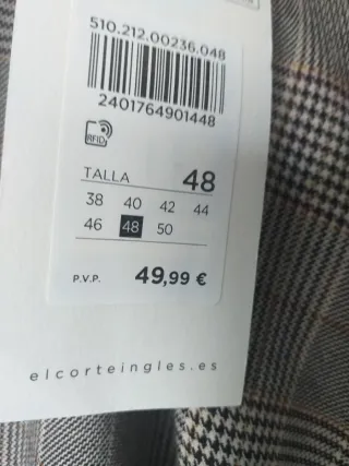 Falda recta El Corte Inglés cuadros