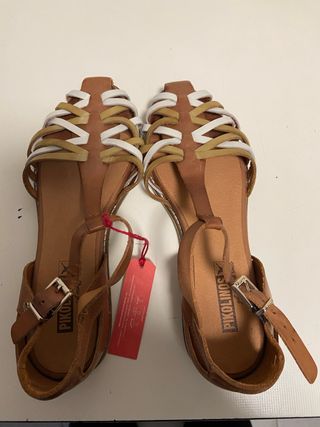 Sandalias Pikolinos Piel Mujer Marrón Multicolor