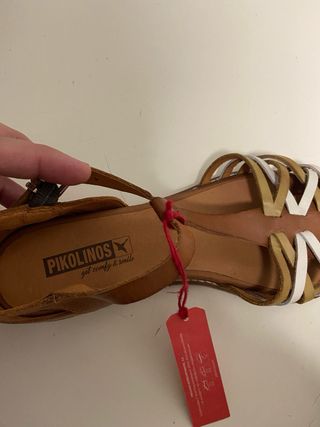 Sandalias Pikolinos Piel Mujer Marrón Multicolor