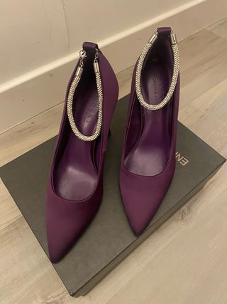 Scarpe tacco Next viola con cavigliera gioiello
