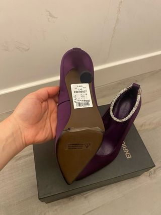 Scarpe tacco Next viola con cavigliera gioiello