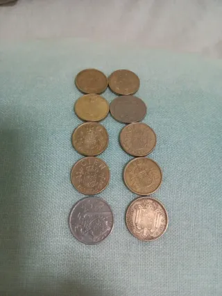 Lote de 10 monedas antiguas Pesetas