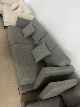 Sofá Gris 3 Plazas Tela NUEVO