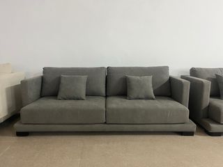 Sofá Gris 3 Plazas Tela NUEVO