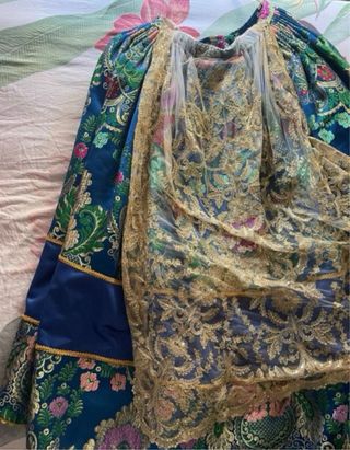 Traje de Fallera mujer adulta en azul oscuro